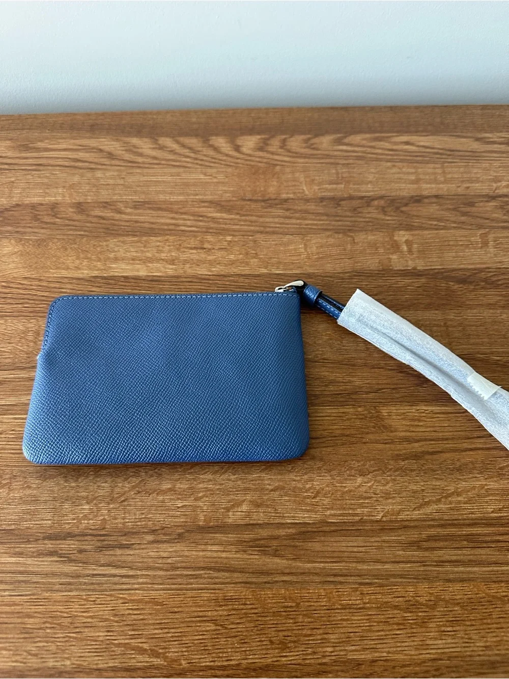 NWT Coach Blue Leather Wristlet Pouch with Strap